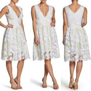 Dress The Population Womens Rita Fit & Flare Lace Dress